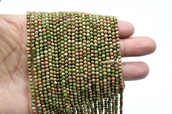 Unakite Faceted Beads,unakite Rondelle Beads,quality Gemstone Beads,3mm Unakite Beads,aaa Quality Beads,gemstone Beads,lotus Pond Unakite