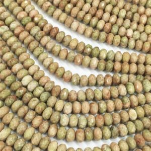 Shop Unakite Beads! Unakite Jasper Faceted Rondelle Beads ,Gemstone Loose Beads 8x5mm | Natural genuine beads Unakite beads for beading and jewelry making.  #jewelry #beads #beadedjewelry #diyjewelry #jewelrymaking #beadstore #beading #affiliate #ad
