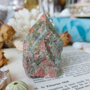 Shop Unakite Points & Wands! Unakite Jasper Half Polished Crystal Point, Jasper Top Polish Tower, Chakra Stone, Witchcraft Crystals | Natural genuine stones & crystals in various shapes & sizes. Buy raw cut, tumbled, or polished gemstones for making jewelry or crystal healing energy vibration raising reiki stones. #crystals #gemstones #crystalhealing #crystalsandgemstones #energyhealing #affiliate #ad