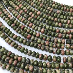 Shop Unakite Rondelle Beads! Unakite Jasper Rondelle Beads ,Gemstone Loose Beads 6x4mm | Natural genuine rondelle Unakite beads for beading and jewelry making.  #jewelry #beads #beadedjewelry #diyjewelry #jewelrymaking #beadstore #beading #affiliate #ad