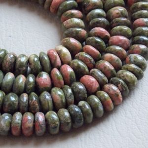 Shop Unakite Rondelle Beads! Unakite Jasper Smooth Roundel Bead/8Inches Strand 9MM/Natural Stone/Wholesaler/Supplies/PME-B5 | Natural genuine rondelle Unakite beads for beading and jewelry making.  #jewelry #beads #beadedjewelry #diyjewelry #jewelrymaking #beadstore #beading #affiliate #ad