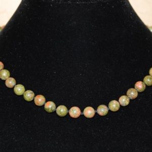 Shop Unakite Necklaces! Unakite Necklace,Hand Knotted Unakite Beads,8mm Unakite Gemstone Beads,Men,Women,Yoga,Hand Knotted Necklace,Unakite Gemstone Necklace | Natural genuine Unakite necklaces. Buy crystal jewelry, handmade handcrafted artisan jewelry for women.  Unique handmade gift ideas. #jewelry #beadednecklaces #beadedjewelry #gift #shopping #handmadejewelry #fashion #style #product #necklaces #affiliate #ad