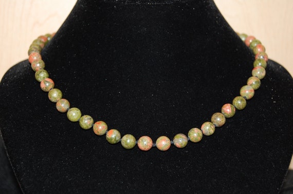 Unakite Necklace,hand Knotted Unakite Beads,8mm Unakite Gemstone Beads,men,women,yoga,hand Knotted Necklace,unakite Gemstone Necklace