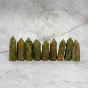 Shop Unakite Points & Wands! Unakite Point | Natural genuine stones & crystals in various shapes & sizes. Buy raw cut, tumbled, or polished gemstones for making jewelry or crystal healing energy vibration raising reiki stones. #crystals #gemstones #crystalhealing #crystalsandgemstones #energyhealing #affiliate #ad