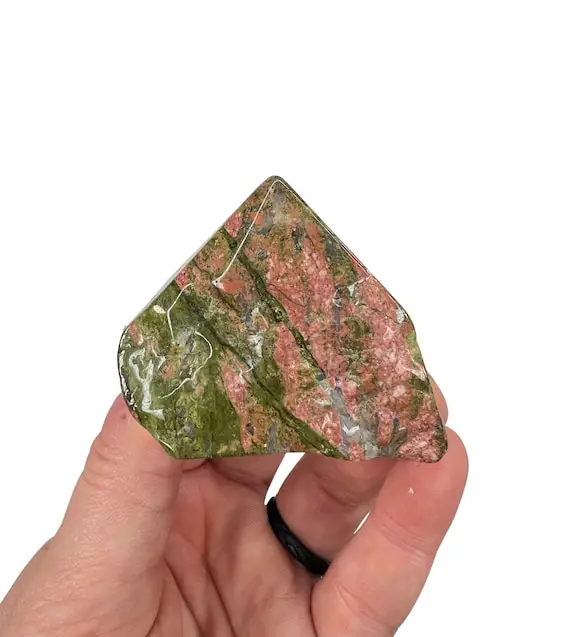 Unakite Point Stone (1.5" - 2.5") Unakite Stone Point - Top Polished Unakite Crystal Point - Standing Unakite Point - Unakite Jasper Crystal