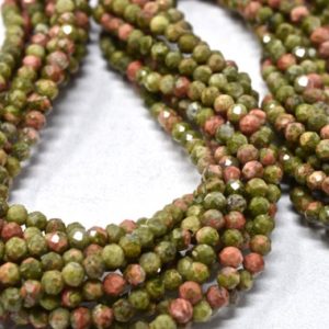 Shop Unakite Rondelle Beads! Unakite Rondelle Beads, Multicolored Faceted Gemstones, 13" Strand of 2mm Rondelles, Green Red Beads for Jewelry Making | Natural genuine rondelle Unakite beads for beading and jewelry making.  #jewelry #beads #beadedjewelry #diyjewelry #jewelrymaking #beadstore #beading #affiliate #ad