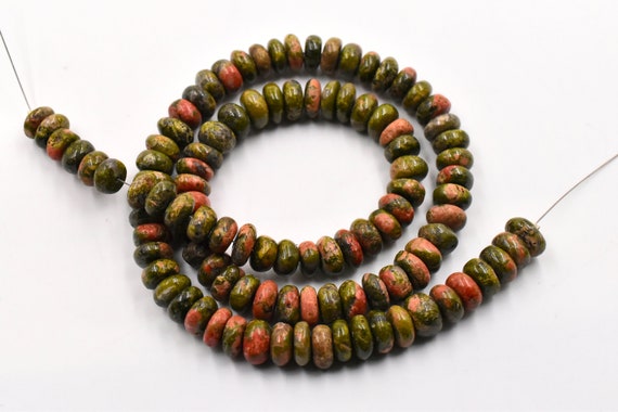 Unakite Rondelle Shape Smooth Beads 8x9.mm Approx 16"inches Natural Top Quality Wholesaler Price.