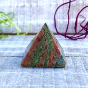 Unakite crystal pyramid | Natural genuine stones & crystals in various shapes & sizes. Buy raw cut, tumbled, or polished gemstones for making jewelry or crystal healing energy vibration raising reiki stones. #crystals #gemstones #crystalhealing #crystalsandgemstones #energyhealing #affiliate #ad