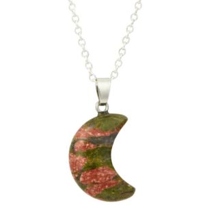 Unakite Stone Crescent Moon Necklace – Crescent Moon Unakite Pendant – Crescent Moon  Necklace – Unakite Jewelry – Healing Crystal Necklace | Natural genuine Unakite necklaces. Buy crystal jewelry, handmade handcrafted artisan jewelry for women.  Unique handmade gift ideas. #jewelry #beadednecklaces #beadedjewelry #gift #shopping #handmadejewelry #fashion #style #product #necklaces #affiliate #ad