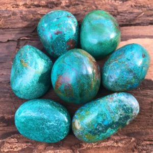 Shop Tumbled Chrysocolla Crystals & Pocket Stones! UPDATED Choose your Chrysocolla tumbled stone crystal ~ Peru | Natural genuine stones & crystals in various shapes & sizes. Buy raw cut, tumbled, or polished gemstones for making jewelry or crystal healing energy vibration raising reiki stones. #crystals #gemstones #crystalhealing #crystalsandgemstones #energyhealing #affiliate #ad