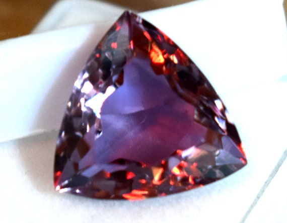 12.35 Ct Natural Alexandrite Certified Loose Gemstone Trillion Shape With Size 16.02x16.02x8.97mm, Best Sale Going On With A Heavy Discount.
