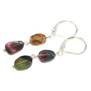Shop Watermelon Tourmaline Earrings! Watermelon Tourmaline Earrings in Sterling Silver | Natural genuine Watermelon Tourmaline earrings. Buy crystal jewelry, handmade handcrafted artisan jewelry for women.  Unique handmade gift ideas. #jewelry #beadedearrings #beadedjewelry #gift #shopping #handmadejewelry #fashion #style #product #earrings #affiliate #ad