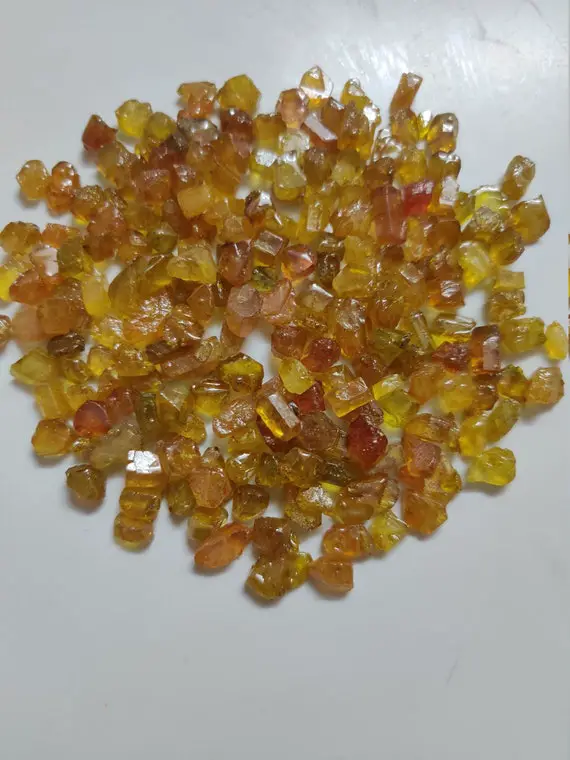 6 To 8 Mm Precious Yellow Sapphire Rough,  Natural Yellow Sapphire Raw Material/yellow Sapphire Rough/sapphire Raw/15 Pieces Lot