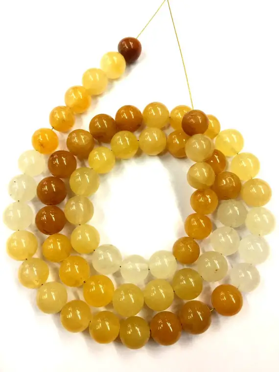 Aaa Quality~~very Rare Natural Yellow Sapphire Smooth Round Ball Beads Hand Polished Wonder Sapphire Round Beads Good Looking Sapphire