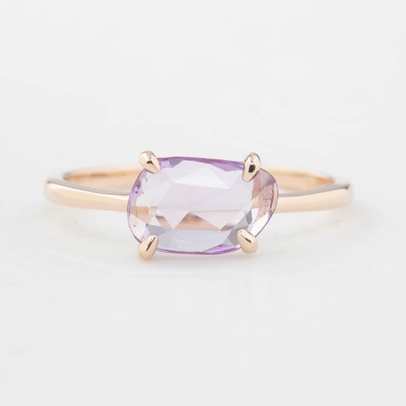 1.22ct Unheated Purple Sapphire Ring, Rose Cut Sapphire, Unique Ring, Simple Everyday Ring, Organic Shaped Sapphire Ring, One Of A Kind Ring