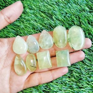 38X28X7 mm TG-490 Gorgeous Top Grade Quality 100% Natural Prehnite Oval Shape Cabochon Loose Gemstone For Making Jewelry 69 Ct