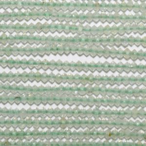 Shop Prehnite Rondelle Beads! 15" St Prehnite Faceted Rondelle Beads 2x1mm.- Strand 39cm. | Natural genuine rondelle Prehnite beads for beading and jewelry making.  #jewelry #beads #beadedjewelry #diyjewelry #jewelrymaking #beadstore #beading #affiliate #ad