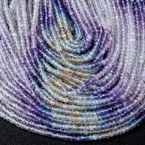 Shop Fluorite Rondelle Beads! 3X2MM Natural Multi Color Fluorite Gemstone Grade AAA Micro Faceted Rondelle Beads 15 inch Full Strand BULK LOT (80009476-P35) | Natural genuine rondelle Fluorite beads for beading and jewelry making.  #jewelry #beads #beadedjewelry #diyjewelry #jewelrymaking #beadstore #beading #affiliate #ad