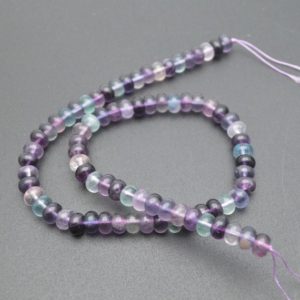 Shop Fluorite Rondelle Beads! 5x8mm Natural Purple Fluorite Rondelle Barrel Shape Stone Loose Beads | Natural genuine rondelle Fluorite beads for beading and jewelry making.  #jewelry #beads #beadedjewelry #diyjewelry #jewelrymaking #beadstore #beading #affiliate #ad