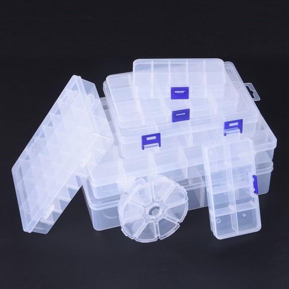 8/10/15/24/36 Removable Compartment Bead Storage Plastic Box Organizer Container