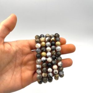 Shop Dendritic Agate Bracelets! 8mm Round Gemstone Bracelet, Dendritic Agate Opalized Bracelet | Natural genuine Dendritic Agate bracelets. Buy crystal jewelry, handmade handcrafted artisan jewelry for women.  Unique handmade gift ideas. #jewelry #beadedbracelets #beadedjewelry #gift #shopping #handmadejewelry #fashion #style #product #bracelets #affiliate #ad