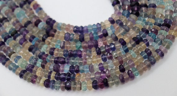 Aaa Fluorite Rondelle Faceted Beads Natural Fluorite Faceted Beads Stunning Purple Beads Fluorite Bead Fluorite Purple Wholesale Beads
