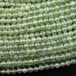 Shop Prehnite Beads! AAA Micro Faceted Natural Green Prehnite Round Beads 3mm 4mm 6mm 15.5" Strand | Natural genuine beads Prehnite beads for beading and jewelry making.  #jewelry #beads #beadedjewelry #diyjewelry #jewelrymaking #beadstore #beading #affiliate #ad