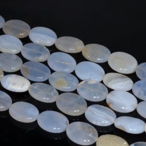 Shop Agate Bead Shapes! 12x8MM Chalcedony Blue Agate Gemstone Oval Loose Beads 15.5 inch Full Strand (80002745-A167) | Natural genuine other-shape Agate beads for beading and jewelry making.  #jewelry #beads #beadedjewelry #diyjewelry #jewelrymaking #beadstore #beading #affiliate #ad