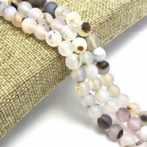Montana Agate, Matte Beads, 8mm Beads, Frosted Beads, Agate Beads, 6mm Beads, Multicolor Beads, Light Yellow, 10mm Beads, Frosted White | Natural genuine other-shape Agate beads for beading and jewelry making.  #jewelry #beads #beadedjewelry #diyjewelry #jewelrymaking #beadstore #beading #affiliate #ad