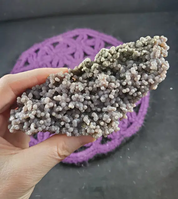 Grape Agate Large Cluster Purple Botryoidal Chalcedony Balls Healing Stones Crystal Indonesia Xl Cabinet Specimen