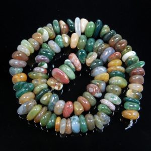 Shop Agate Rondelle Beads! gem semiprecious Natural Indian Agate Freeform Rondelle Disk Beads, Spacer Stone beads,  Jewelry beads 3-5×8-13mm, 15'' strand | Natural genuine rondelle Agate beads for beading and jewelry making.  #jewelry #beads #beadedjewelry #diyjewelry #jewelrymaking #beadstore #beading #affiliate #ad