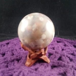Shop Agate Shapes! Flower Agate Sphere Polished Healing Stones 54mm Crystal Ball Carving Madagascar with wood stand | Natural genuine stones & crystals in various shapes & sizes. Buy raw cut, tumbled, or polished gemstones for making jewelry or crystal healing energy vibration raising reiki stones. #crystals #gemstones #crystalhealing #crystalsandgemstones #energyhealing #affiliate #ad