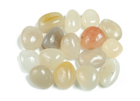 White Agate Tumbled Stone - White Agate Crystal - Crystal Gemstone - Natural Stone - Tu1141