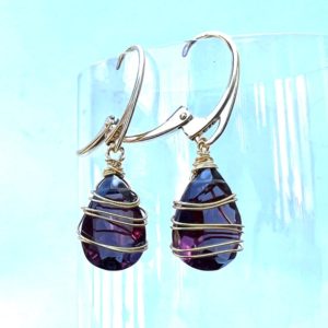 Shop Alexandrite Earrings! Lab Made Color Change Alexandrite Earrings 18k Gold Vermeil | Natural genuine Alexandrite earrings. Buy crystal jewelry, handmade handcrafted artisan jewelry for women.  Unique handmade gift ideas. #jewelry #beadedearrings #beadedjewelry #gift #shopping #handmadejewelry #fashion #style #product #earrings #affiliate #ad