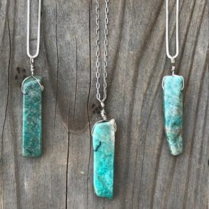 Amazonite; Amazonite Pendant; Amazonite Necklace; Green Amazonite; Chakra Jewelry; Sterling Silver | Natural genuine Gemstone jewelry. Buy crystal jewelry, handmade handcrafted artisan jewelry for women.  Unique handmade gift ideas. #jewelry #beadedjewelry #beadedjewelry #gift #shopping #handmadejewelry #fashion #style #product #jewelry #affiliate #ad