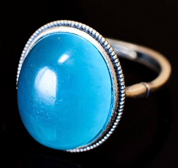 Amazonite Ring 925 Sterling Silver Adjustable Size