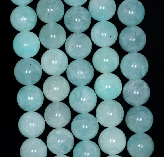 9mm Aqua Amazonite Gemstone Light Blue Round Loose Beads 15.5 Inch Full Strand (80000794-210)