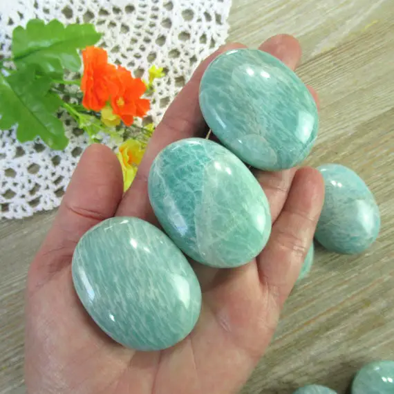 Amazonite, Choose One Palm Stone, Natural Madagascar Amazonite