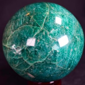Shop Amazonite Shapes! Amazonite Sphere  3.7" Diameter and weighs 2.58 pounds | Natural genuine stones & crystals in various shapes & sizes. Buy raw cut, tumbled, or polished gemstones for making jewelry or crystal healing energy vibration raising reiki stones. #crystals #gemstones #crystalhealing #crystalsandgemstones #energyhealing #affiliate #ad