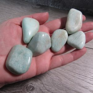 Amazonite 0.75 inch + Tumbled Stone T469 | Natural genuine stones & crystals in various shapes & sizes. Buy raw cut, tumbled, or polished gemstones for making jewelry or crystal healing energy vibration raising reiki stones. #crystals #gemstones #crystalhealing #crystalsandgemstones #energyhealing #affiliate #ad