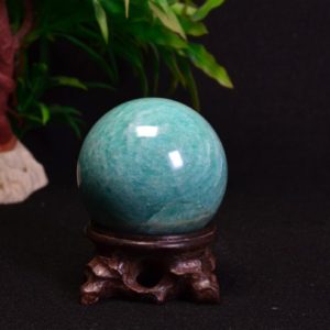 Shop Tumbled Amazonite Crystals & Pocket Stones! 2.2"Natural Amazonite Sphere/Tumbled Amazonite Ball/Green rock Sphere/Hand Carved Gemstone Sphere/Crystal Healing/Gift-55mm-220g | Natural genuine stones & crystals in various shapes & sizes. Buy raw cut, tumbled, or polished gemstones for making jewelry or crystal healing energy vibration raising reiki stones. #crystals #gemstones #crystalhealing #crystalsandgemstones #energyhealing #affiliate #ad