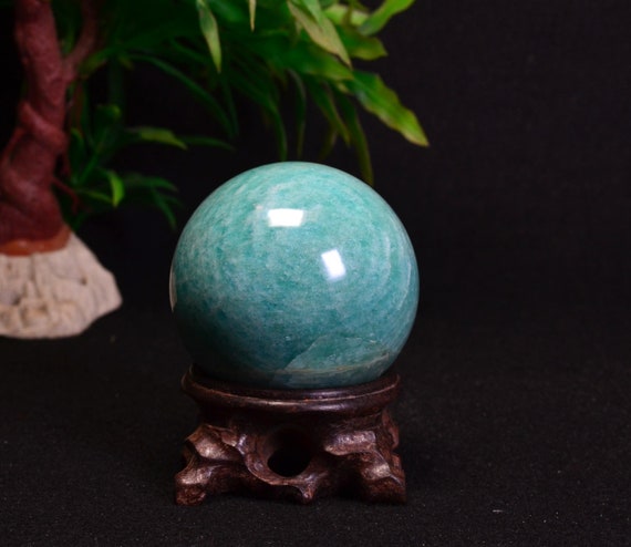 2.2"natural Amazonite Sphere/tumbled Amazonite Ball/green Rock Sphere/hand Carved Gemstone Sphere/crystal Healing/gift-55mm-220g