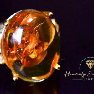 Shop Amber Rings! Natural Flower Amber Ring 925 Sterling Silver Adjustable Size | Natural genuine Amber rings, simple unique handcrafted gemstone rings. #rings #jewelry #shopping #gift #handmade #fashion #style #affiliate #ad