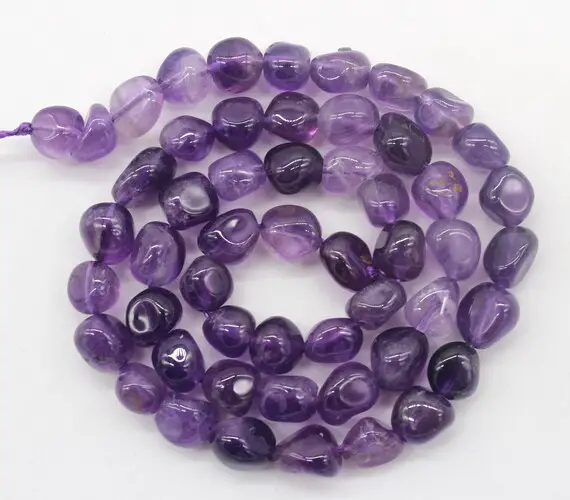 6-8mm Nugget Natural Amethyst Beads,irregular Gemstone Beads,smooth Loose Amethyst Pebble Beads,jewelry Making Beads-15.5 -nst1220-7