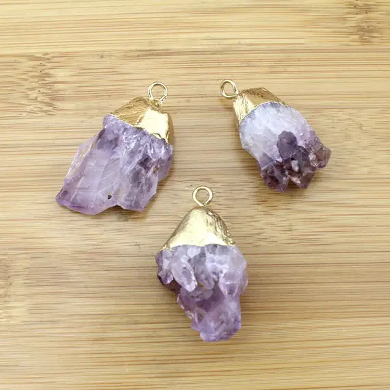 20-30x25-35mm  Large Freeform Amethyst Nugget Point Pendant, Purple Gemstone Pendant,necklace Charms,diy Jewelry Supplie-tr114