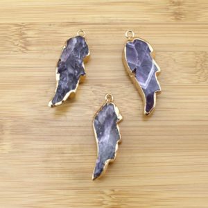 Shop Amethyst Chip & Nugget Beads! DIY Charms,Natural Purple Crystal Quartz Gemstone Necklace Charms,Purple Amethyst Raw Charm, Electroplated Raw Pendant,Earrings Charms-TR115 | Natural genuine chip Amethyst beads for beading and jewelry making.  #jewelry #beads #beadedjewelry #diyjewelry #jewelrymaking #beadstore #beading #affiliate #ad
