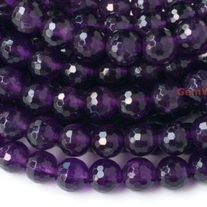Shop Amethyst Faceted Beads! 15.5" 6mm natural dark Amethyst round faceted beads, faceted purple color DIY gemstone beads, natural crystal,purple quartz KTYS | Natural genuine faceted Amethyst beads for beading and jewelry making.  #jewelry #beads #beadedjewelry #diyjewelry #jewelrymaking #beadstore #beading #affiliate #ad