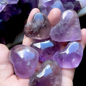 Huge Amethyst heart, palm stone, February birthstone  display stone, raw crystal stone | Natural genuine stones & crystals in various shapes & sizes. Buy raw cut, tumbled, or polished gemstones for making jewelry or crystal healing energy vibration raising reiki stones. #crystals #gemstones #crystalhealing #crystalsandgemstones #energyhealing #affiliate #ad