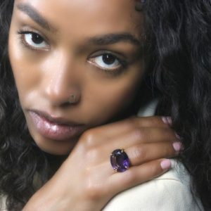 Shop Amethyst Rings! Purple Amethyst Ring · 14k Oval Cut Ring · Amethyst Jewelry · February Birthstone Ring · Wide Gem Ring · Purple Ring For Mom | Natural genuine Amethyst rings, simple unique handcrafted gemstone rings. #rings #jewelry #shopping #gift #handmade #fashion #style #affiliate #ad