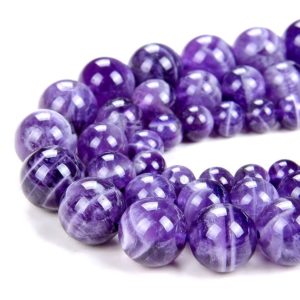 Shop Amethyst Round Beads! Dogtooth Chevron Amethyst Gemstone Round 6MM 8MM 10MM Loose Beads (A297) | Natural genuine round Amethyst beads for beading and jewelry making.  #jewelry #beads #beadedjewelry #diyjewelry #jewelrymaking #beadstore #beading #affiliate #ad